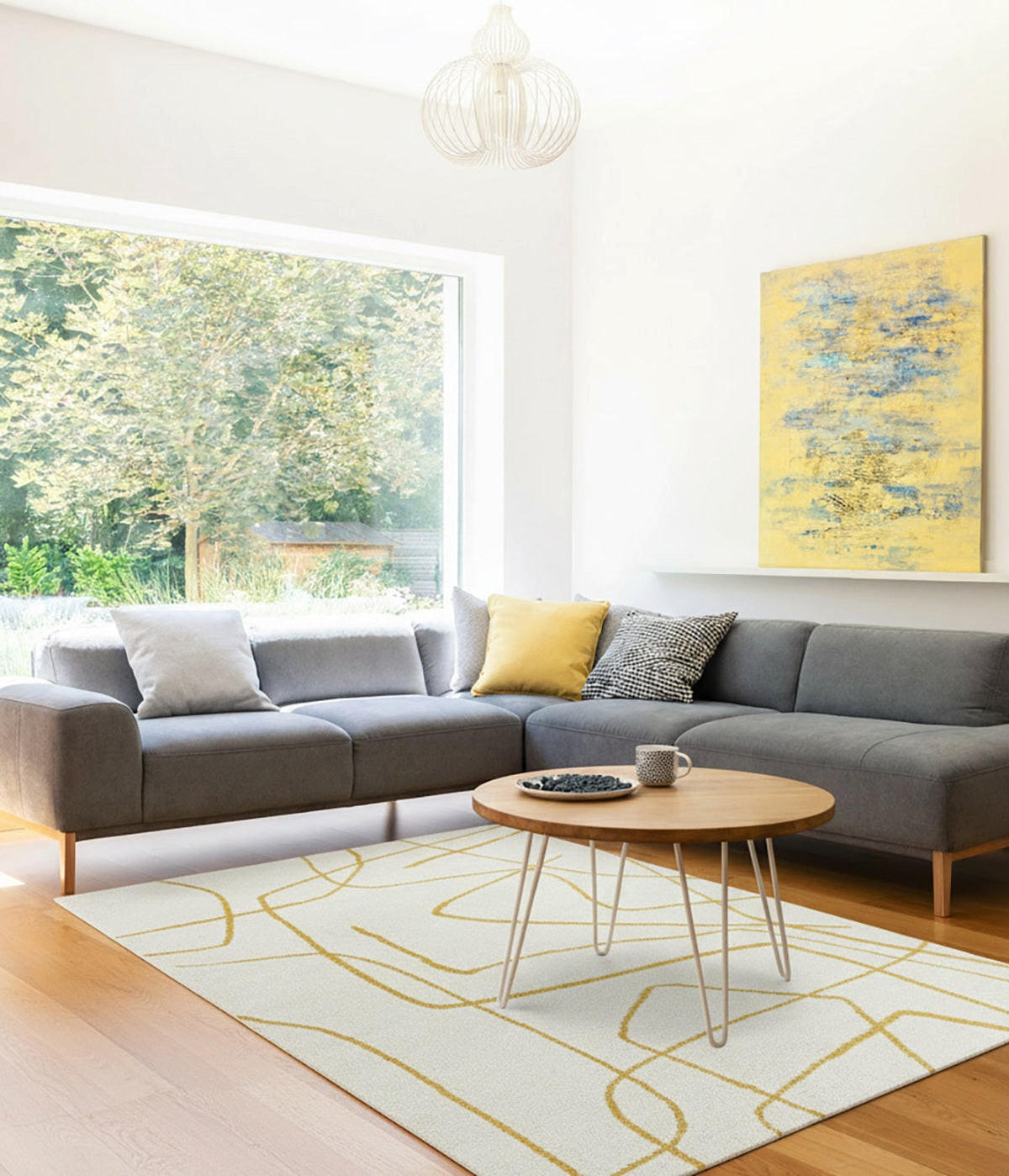 TEPPICH Designer weich gelb gelb - Gelb, Textil (120/170cm) - AFK Living