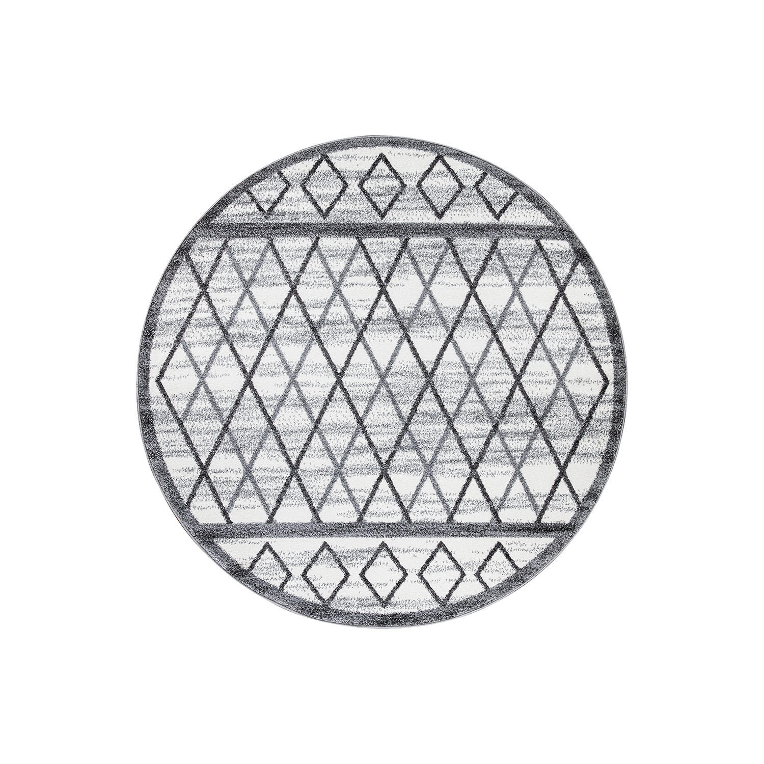 KURZFLOR-TEPPICH Young 964 Grau 120 cm Rund - Creme, Textil (120/120cm) - carpet city