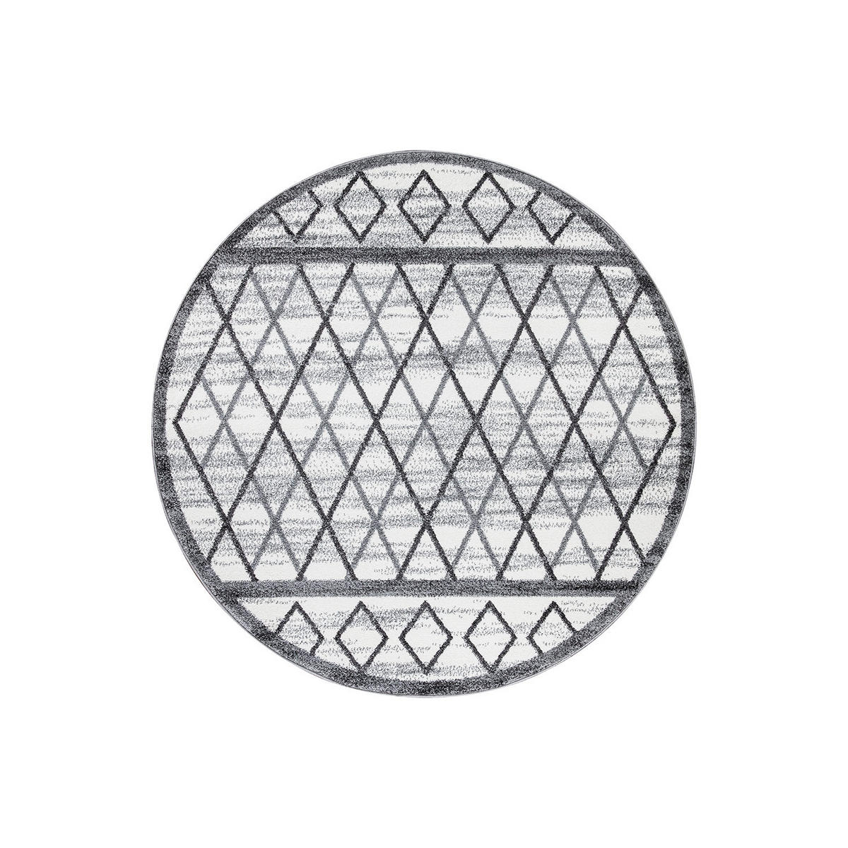 KURZFLOR-TEPPICH Young 964 Grau 160 cm Rund - Creme/Grau, Textil (160/160cm) - carpet city
