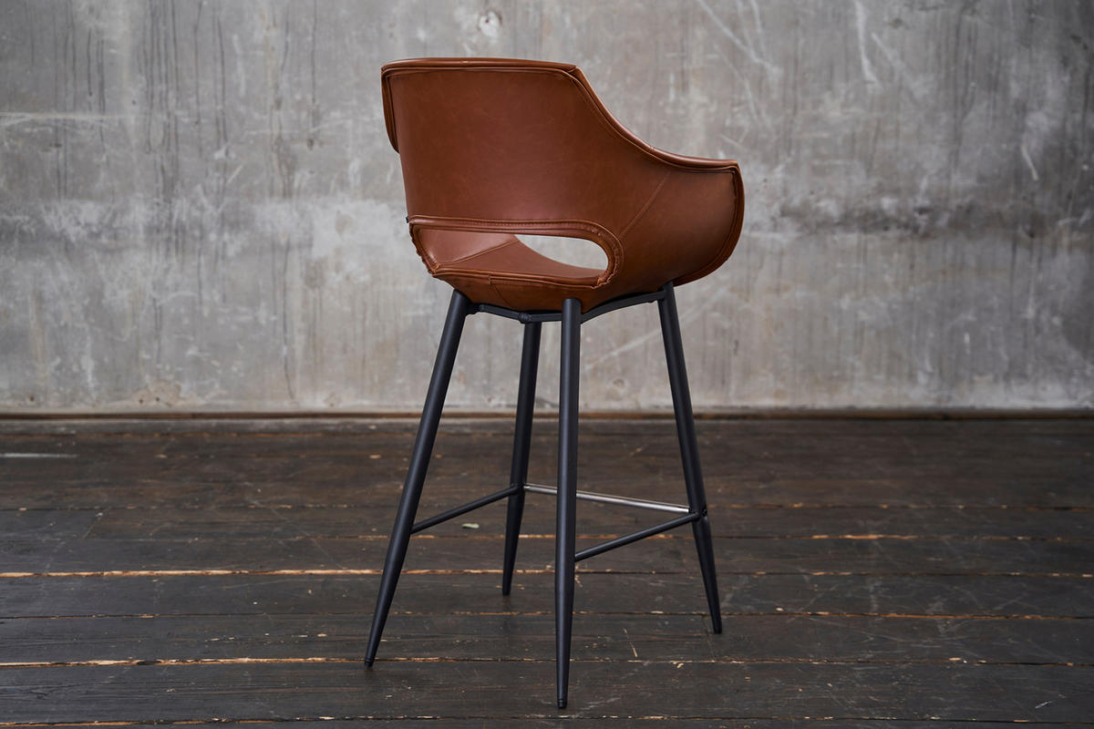THEKENHOCKER ZAJA Braun Kunstleder - Braun, Leder (57/103/59cm) - KAWOLA
