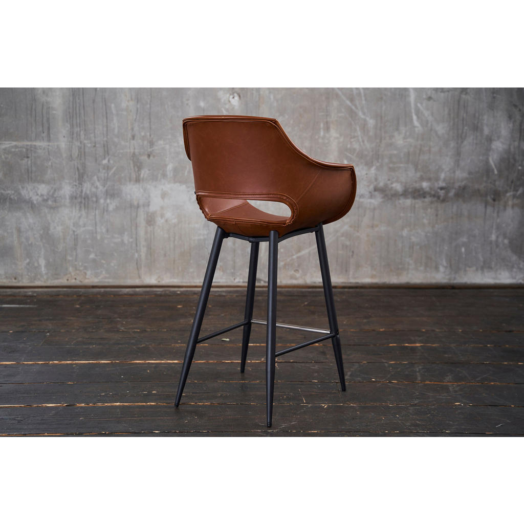 Thumbnail - Kawola Thekenhocker, Braun, Leder, 57x103x59 cm, Esszimmer, Barmöbel, Barhocker