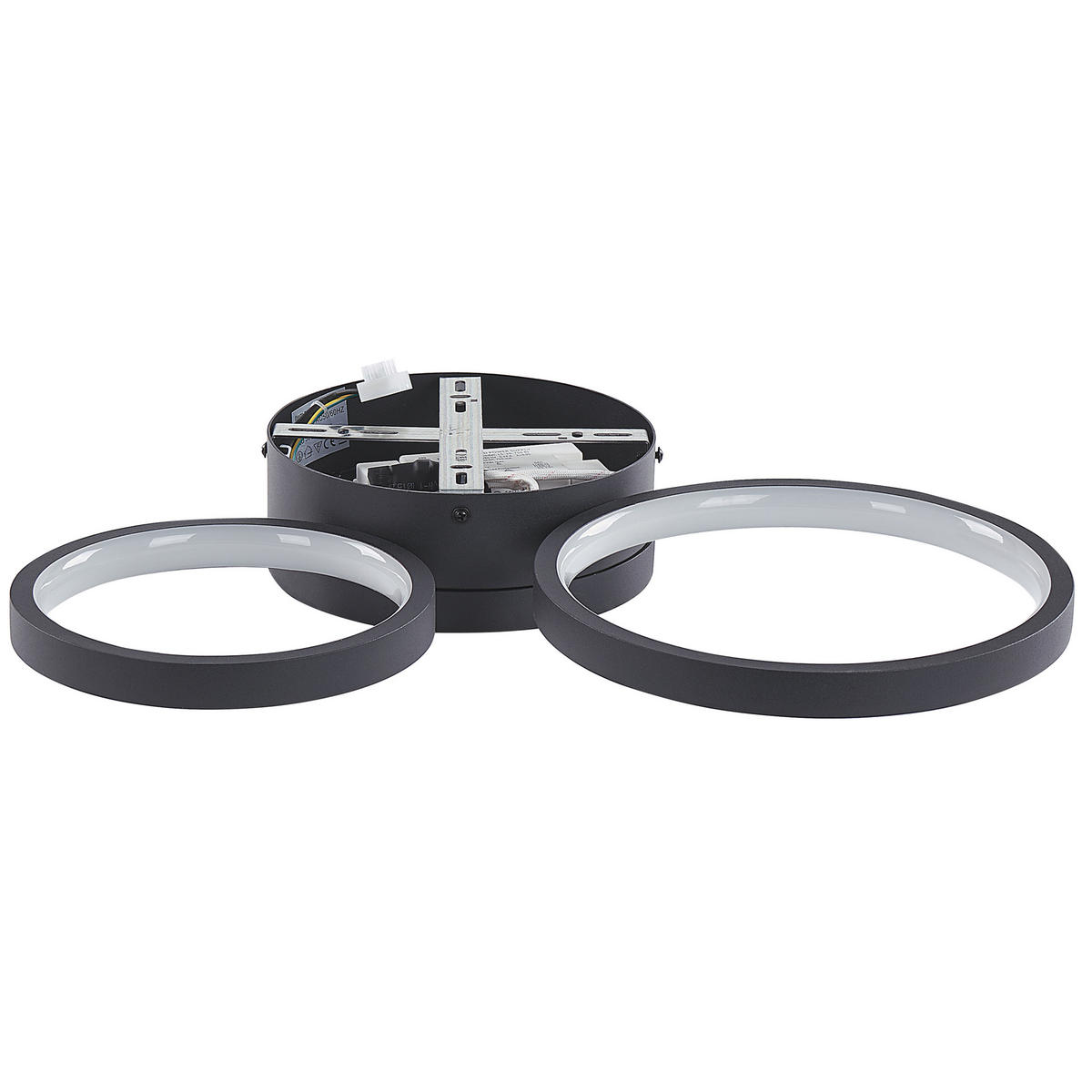DECKENLEUCHTE Agnat 36/41/7 cm - Schwarz, Metall (36/45/7cm) - Beliani