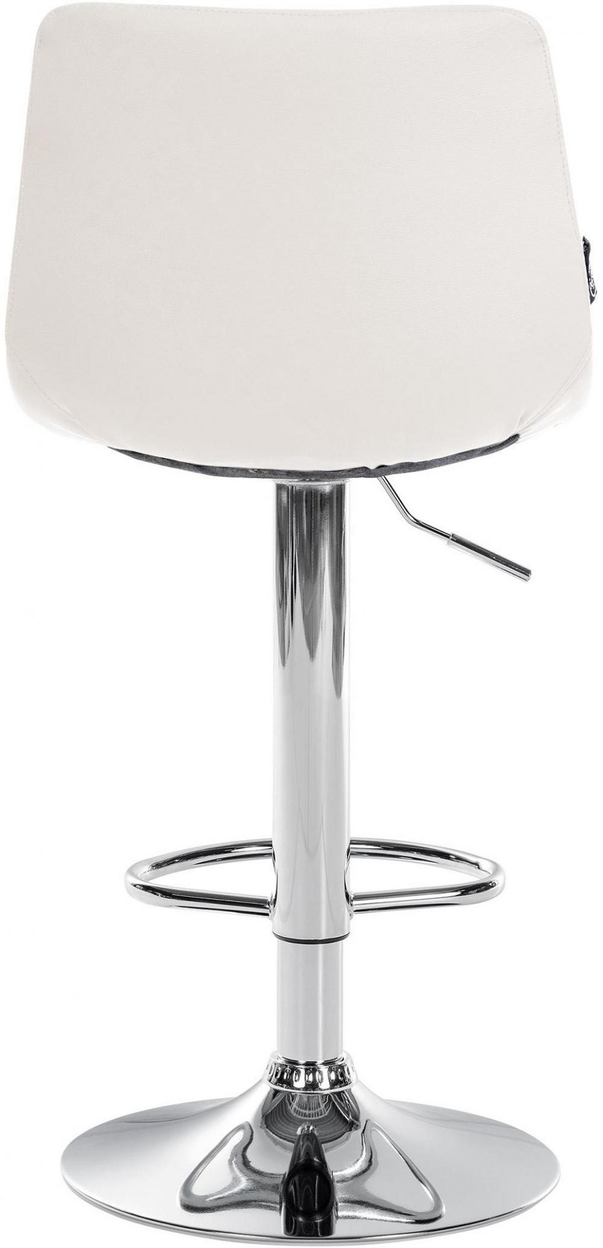 BARHOCKER 2er Set Lederlook weiß - Chromfarben/Weiß, Textil/Metall (43/87/46.5cm) - CLP