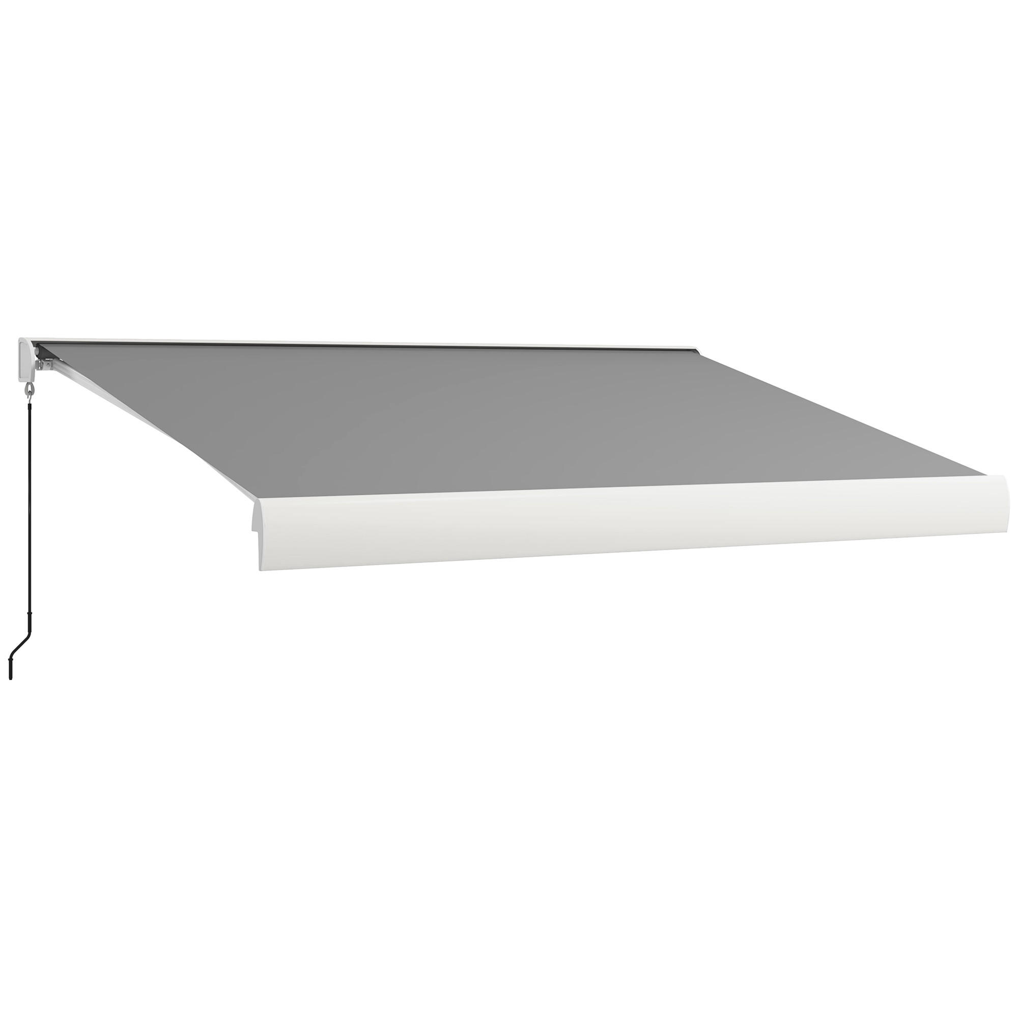 ELEKTRISCHE Markise Alu Hellgrau - Hellgrau, Kunststoff/Metall (395/150/300cm) - Outsunny