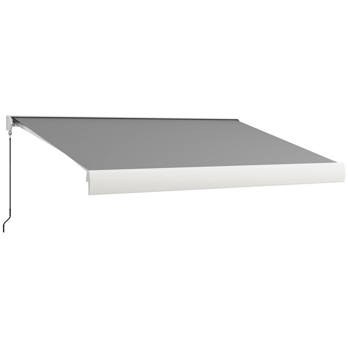 ELEKTRISCHE Markise Alu Hellgrau - Hellgrau, Kunststoff/Metall (395/150/300cm) - Outsunny