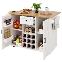 KÜCHENINSEL mit multifunktionalem Stauraum, Snackbar und ausziehbarem Funktionsschrank - Weiß, Holzwerkstoff (49/15/135cm) - Vallsero