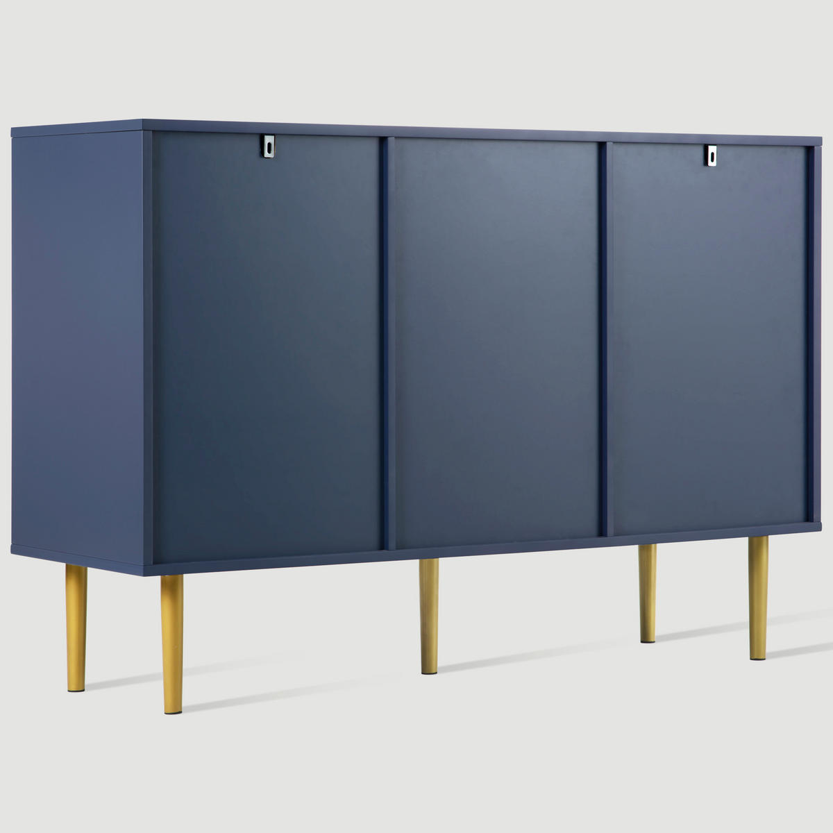 SIDEBOARD 2 Türen und 3 Schubladen, Verstellbare Ablage Blau 120/40/82CM - Blau, Holzwerkstoff/Metall (40/82/120cm) - Urban Meuble