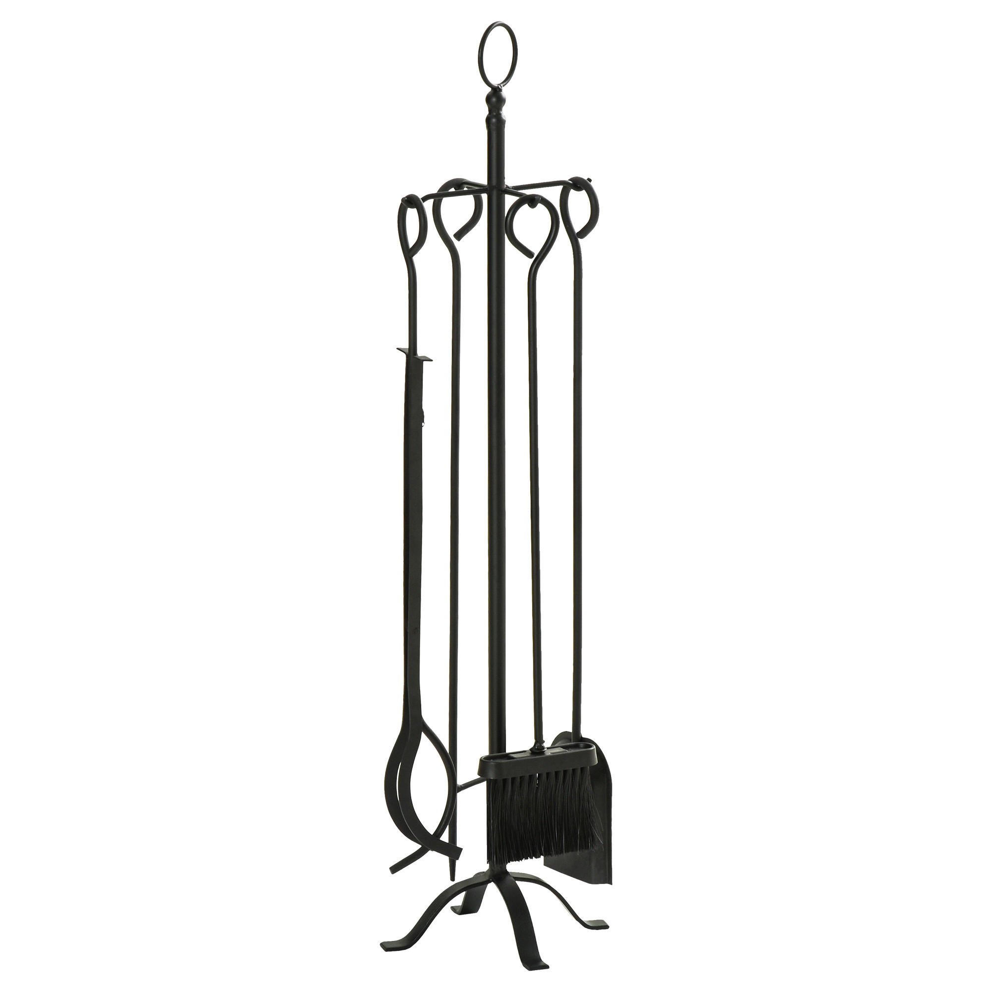 KAMINGARNITUR, Metall, Schwarz, 20L x 20B x 82,5H cm - Schwarz, Metall (20/82.5/20cm) - Outsunny