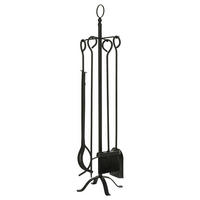 KAMINGARNITUR, Metall, Schwarz, 20L x 20B x 82,5H cm - Schwarz, Metall (20/82.5/20cm) - Outsunny