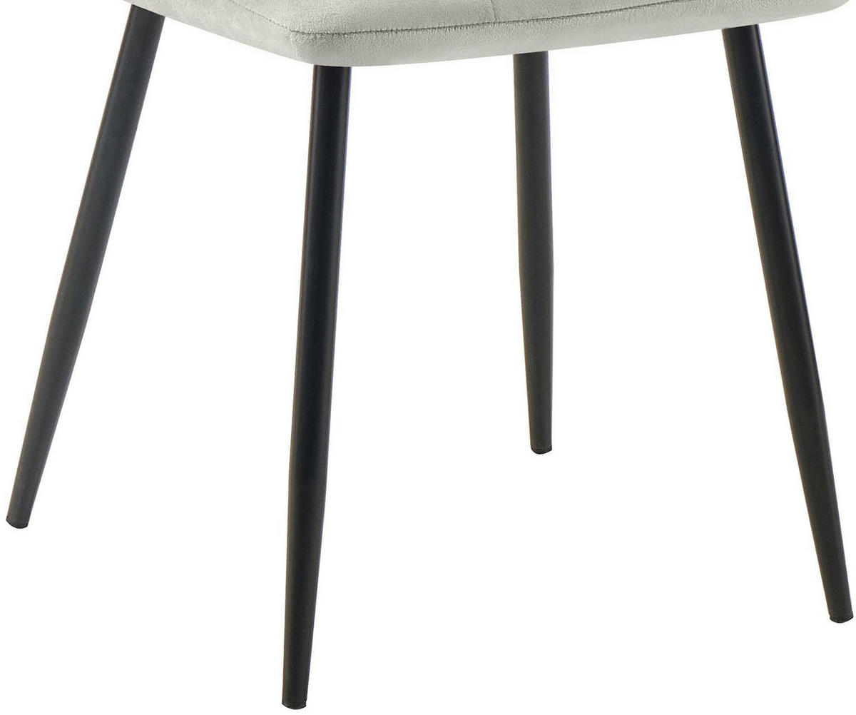 STUHL Samt Grau - Grau, Textil/Metall (45/84/55cm) - CLP