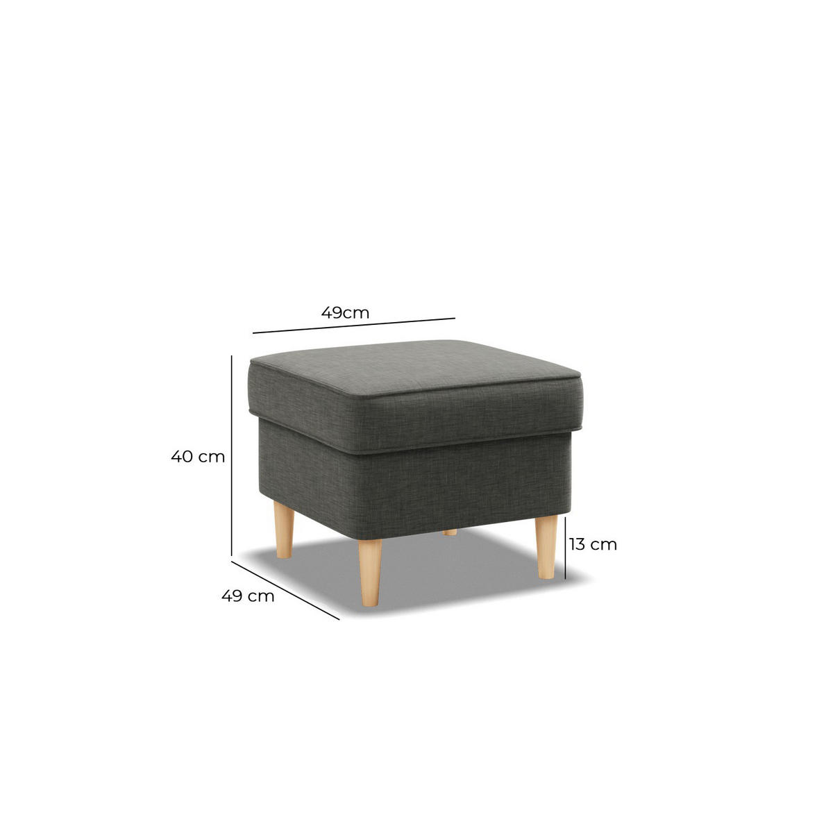 FUSSHOCKER FÜR SESSEL VELO, Schwarz - Schwarz, Textil (49/40/49cm)