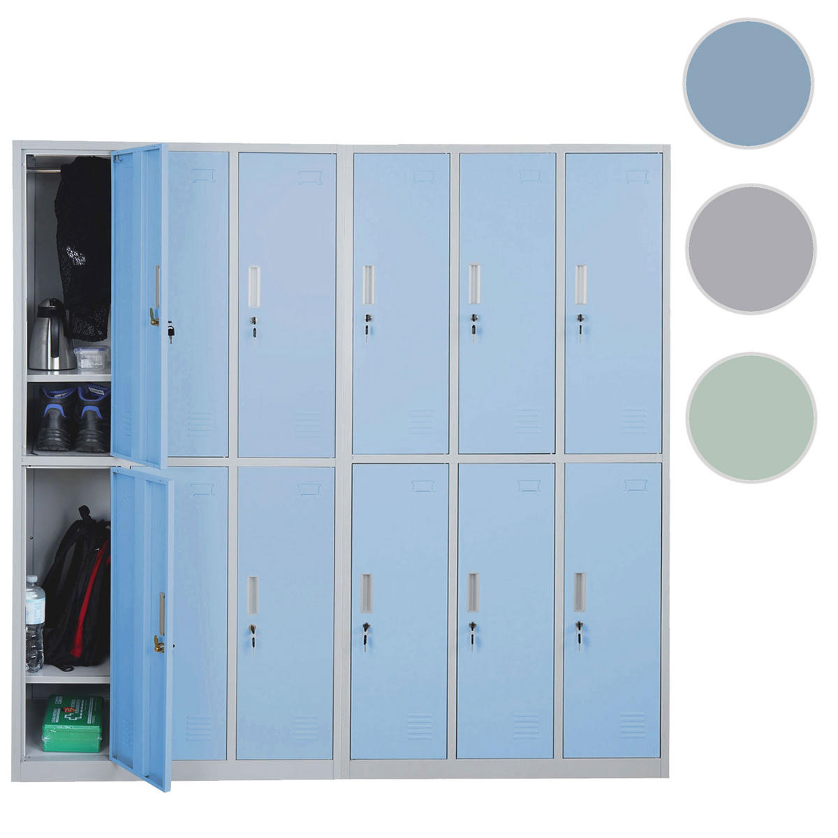 SCHLIESSFACH Blau - Blau, Metall (180/180/50cm) - MCW