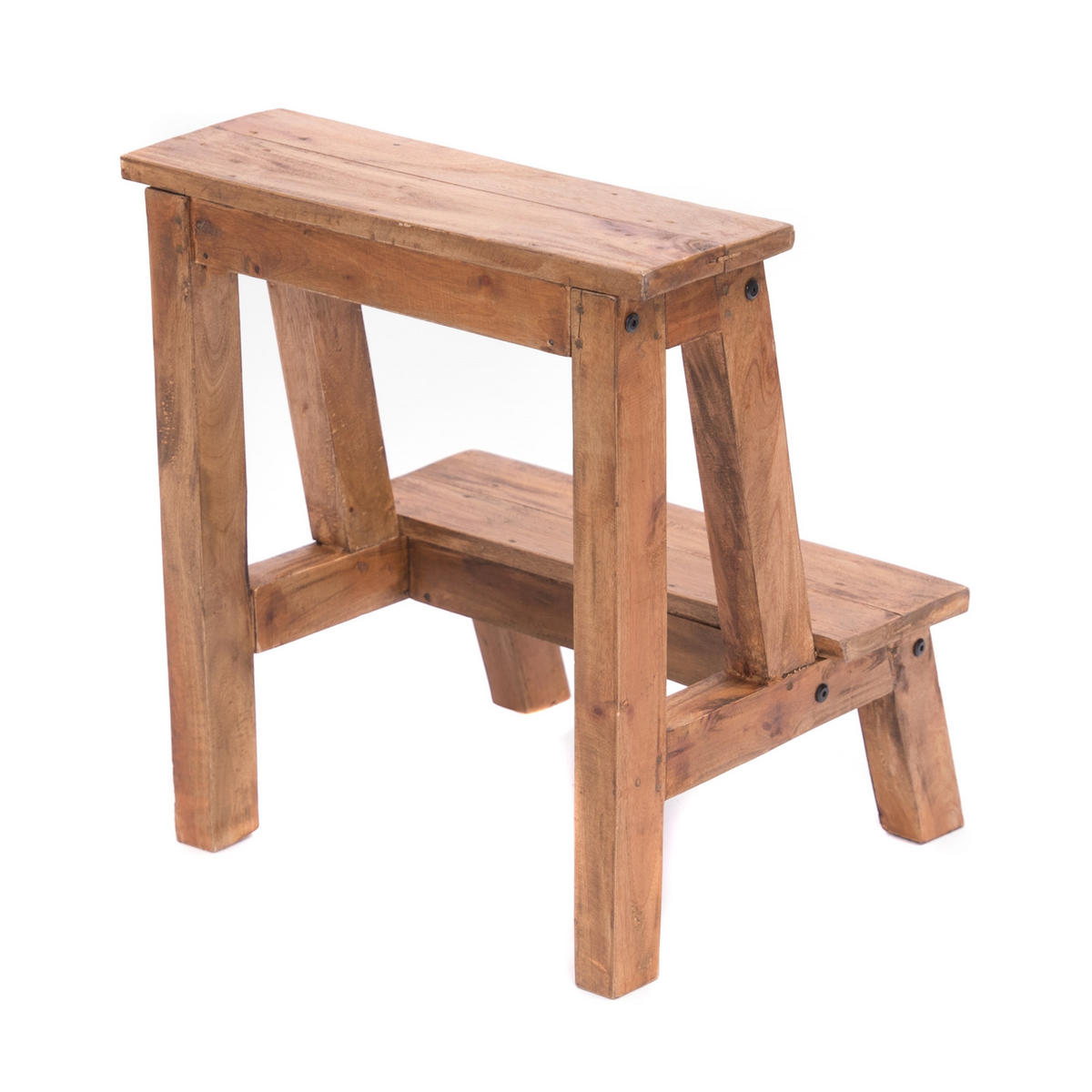 PFLANZENTREPPE Ficus Mahagoni Massivholz, 2 Ebenen naturfarben - Naturfarben, Holz (40/50/46cm) - DESIGN DELIGHTS