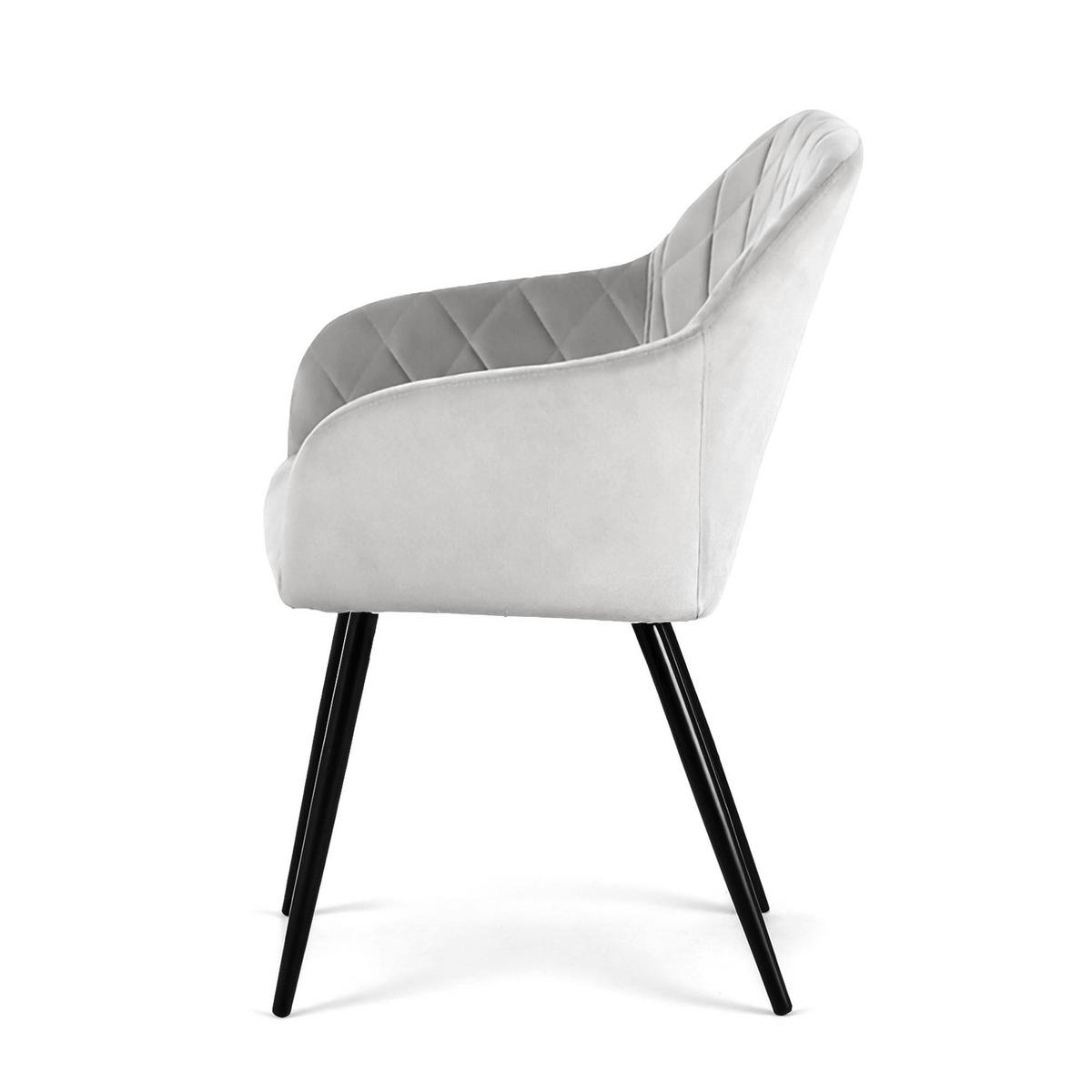 POLSTERSTUHL 4er Set, Metallbeine Grau, Schwarz 54,5/82/58 - Schwarz/Grau, Textil (55/82/58cm) - RAUMHIRSCH FURNITURE