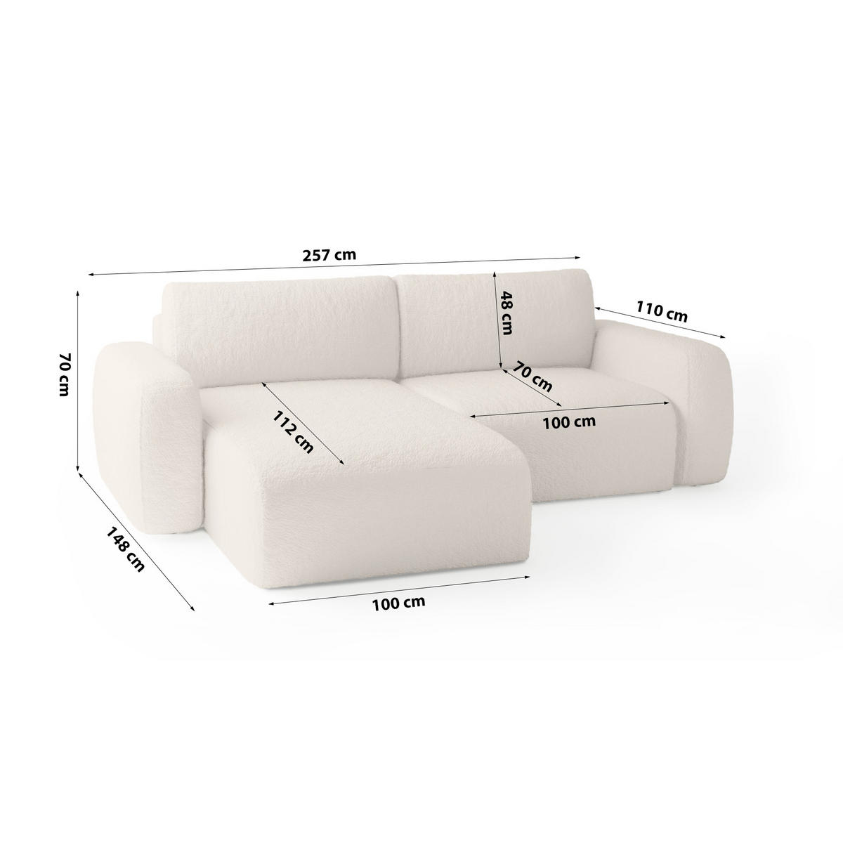 ECKSOFA Varde mini Universelle Beige (Anthology 2) - Beige, Textil (148/257cm) - Fedve