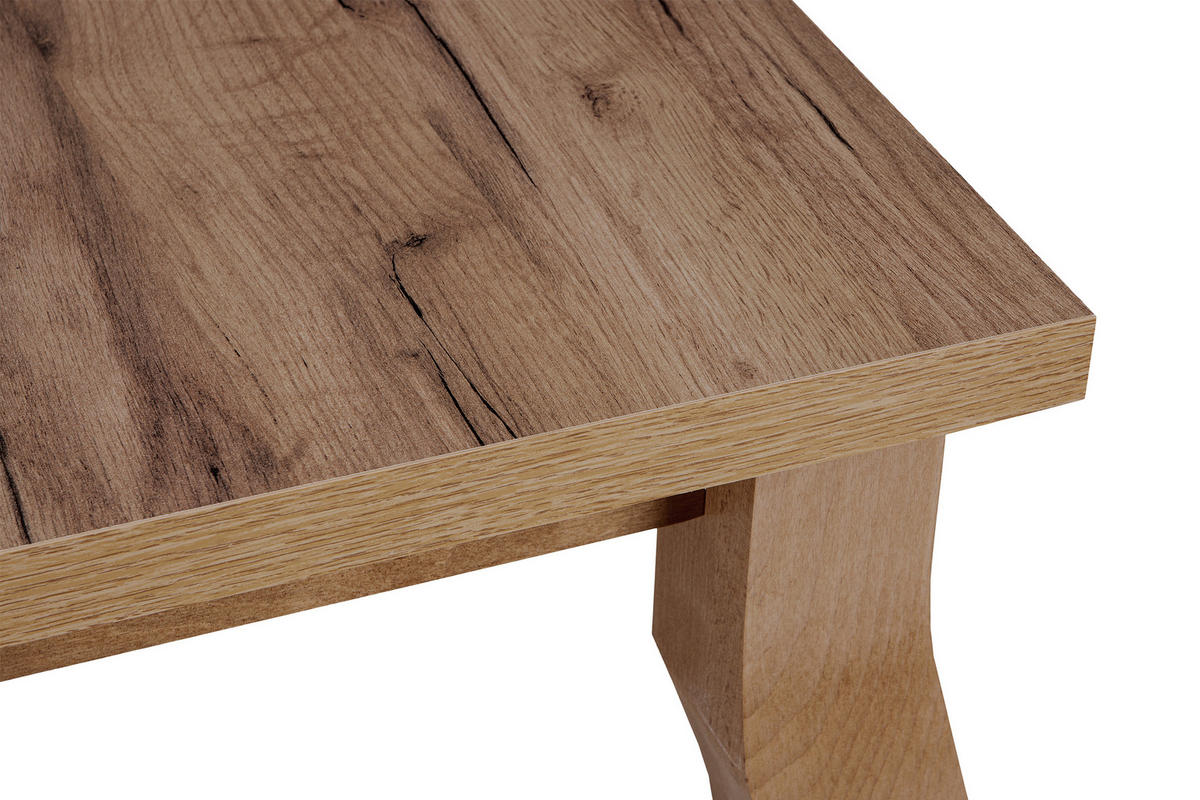 ESSTISCH CABIO ausziehbar bis 190cm, Eiche lefkas - Eichefarben, Holz (150/77/80cm) - KONSIMO®