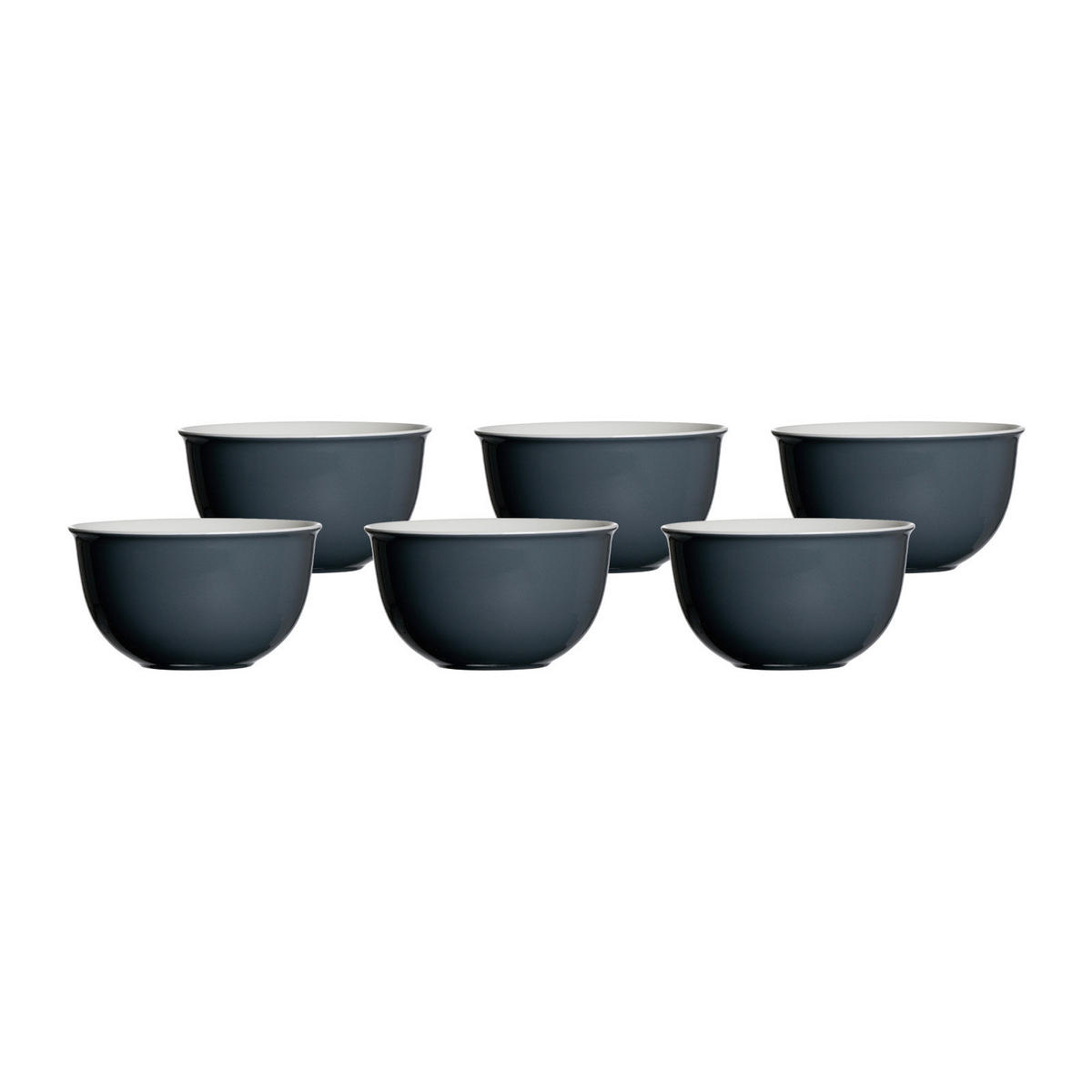 MÜSLISCHALEN Doppio Anthrazit ø 14 cm 6er Set - Anthrazit, Keramik (14cm) - Ritzenhoff Breker