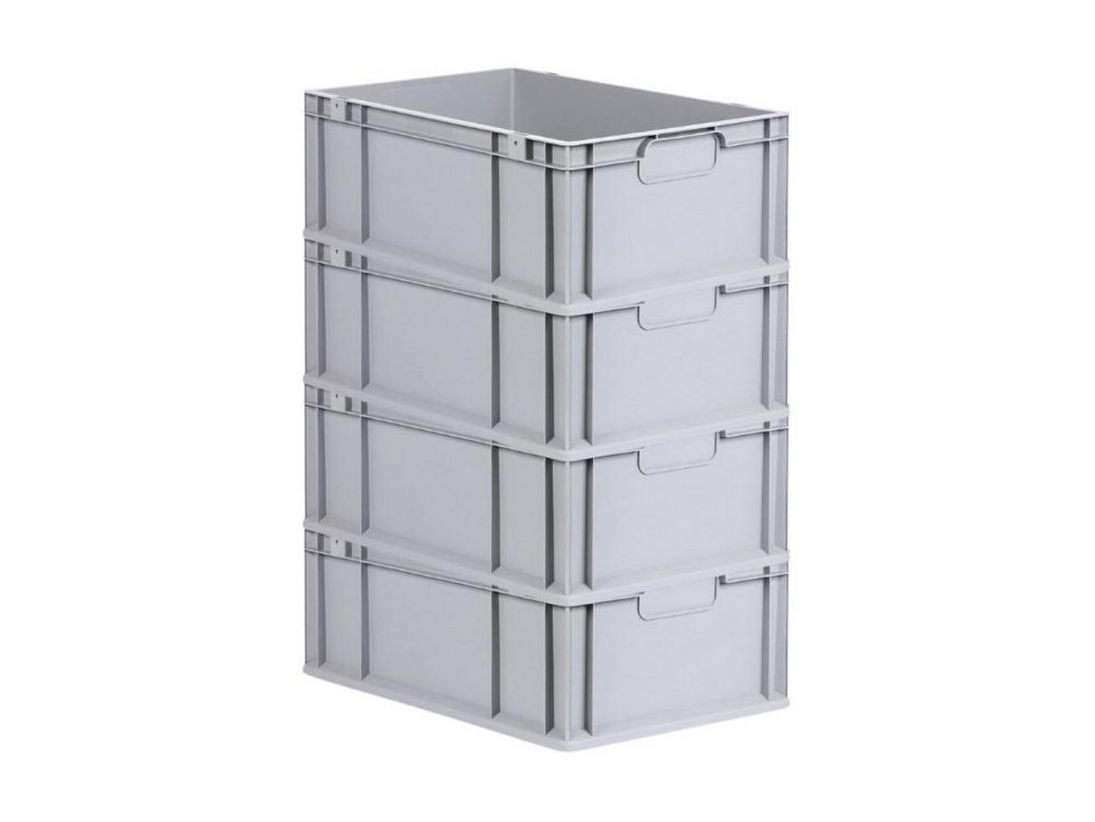 EUROBOX 4x Nextgen Economy Griffe Geschlossen 22x40x60cm 44 Liter - Grau, Kunststoff (40/22/60cm) - PROREGAL