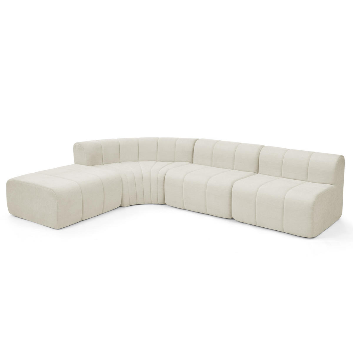 ECKSOFA DE-34633 4-Sitzer modular Beige - Beige, Textil (189/283cm) - ComfortXL