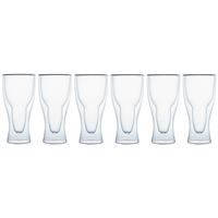 BIERGLÄSER – Klasique Doppelwandige Biergläser 400 ml – 6er Set, Hohe Gläser, Schwebeeffekt, Hitzebeständig, Trinkgläser für Bier & Getränke - Transparent, Glas (0.04L)