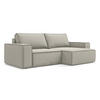 ECKSOFA mit Schlaffunktion Samt Stoff Creme - Perlmutt/Creme, Kunststoff/Textil (257/148cm) - Makamii
