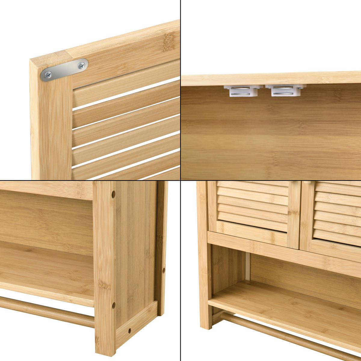 HÄNGESCHRANK Tyresö - Naturfarben, Holz (62/66/20cm) - [en.casa]