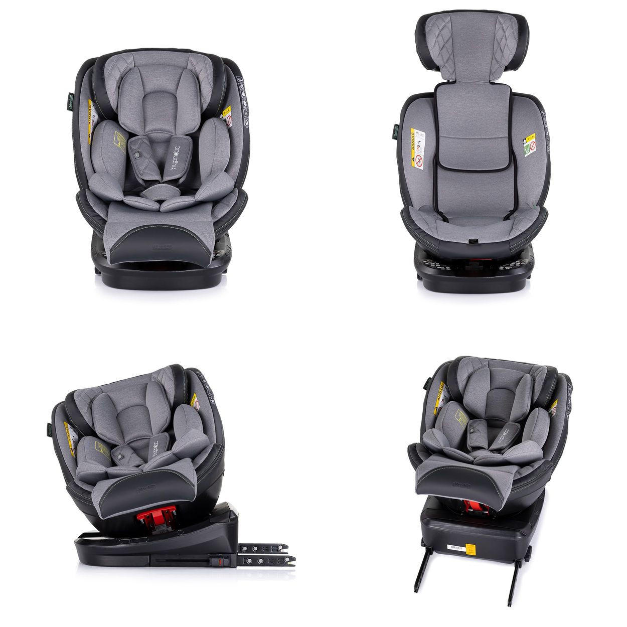 KINDERSITZ Hypnotic i-Size grau (40-150cm) Isofix, Top Tether, Kopfstütze - Grau, Kunststoff (36/75/45cm) - Chipolino