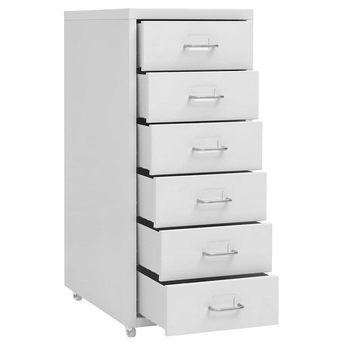 AKTENSCHRANK Mit Rollen Grau 28/41/69 Cm Metall - Grau, Metall (41/69/28cm) - vidaXL