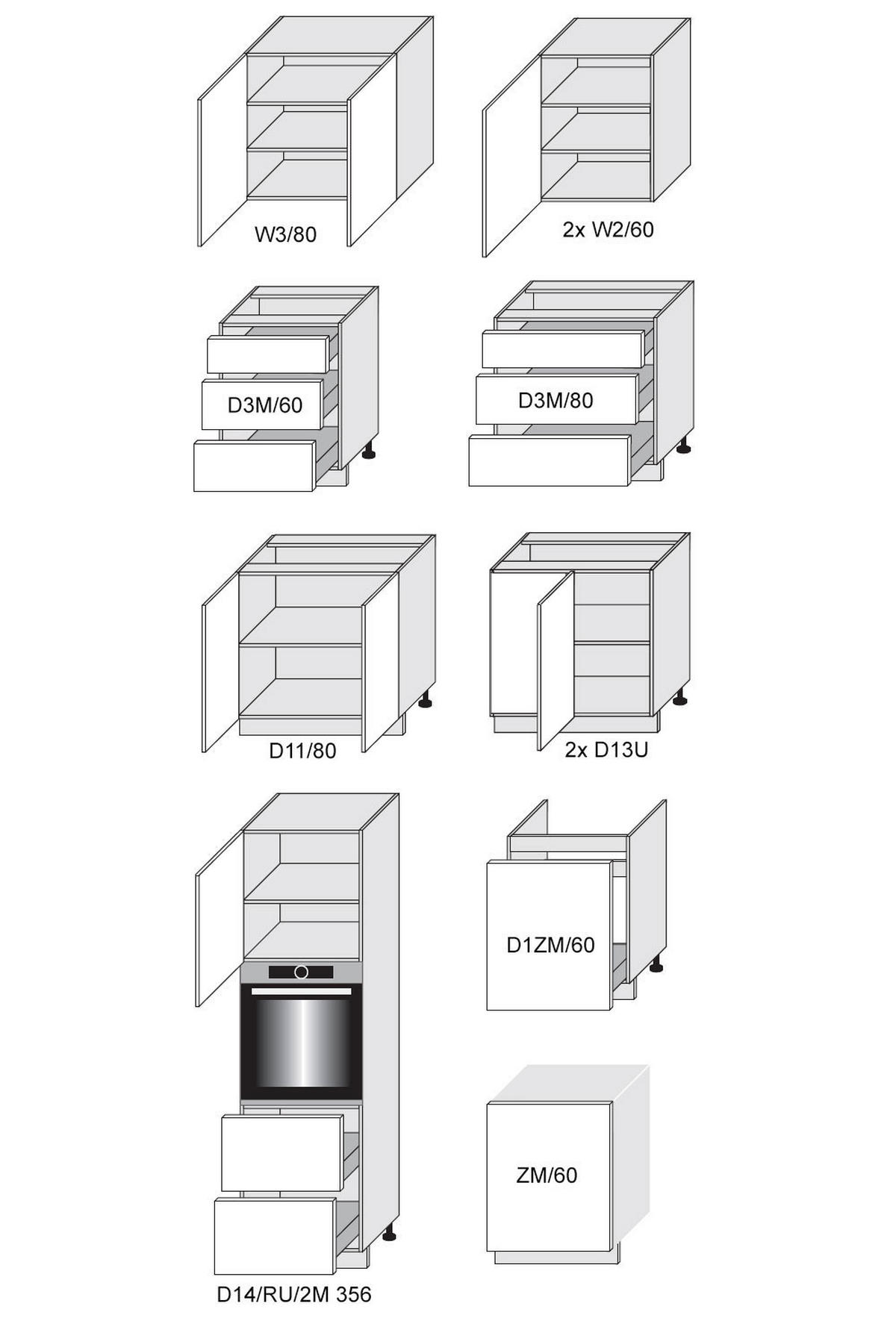 WINKELKÜCHE Essen grau / grau & weiß hochglanz 11-teilig - Weiß/Grau, Holzwerkstoff/Metall (320/207/290cm) - Feldmann-Wohnen