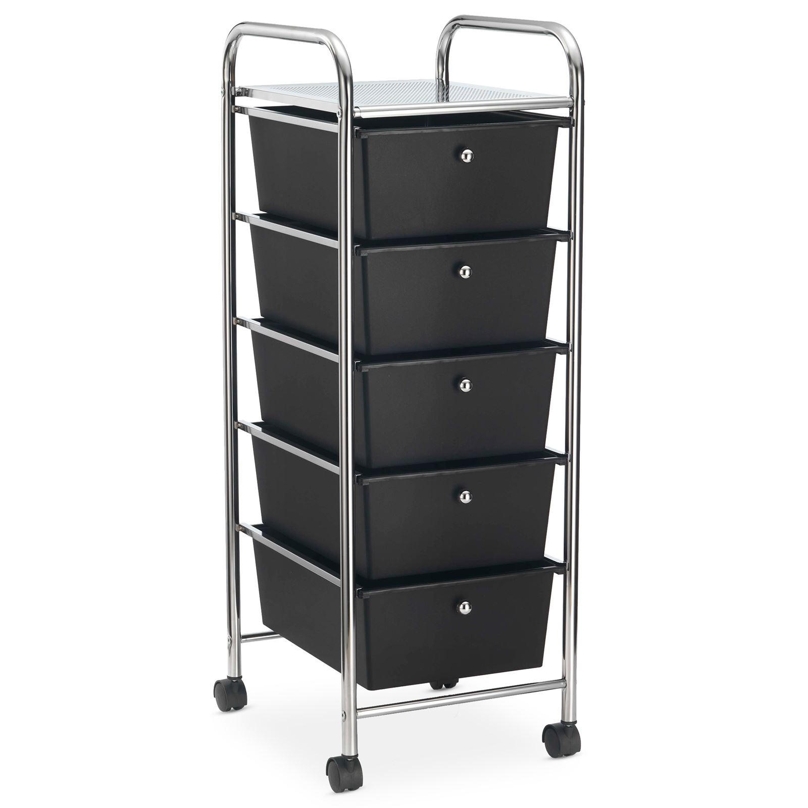 BADROLLWAGEN GINA - Schwarz, Kunststoff/Metall (33/94/39cm) - IDIMEX