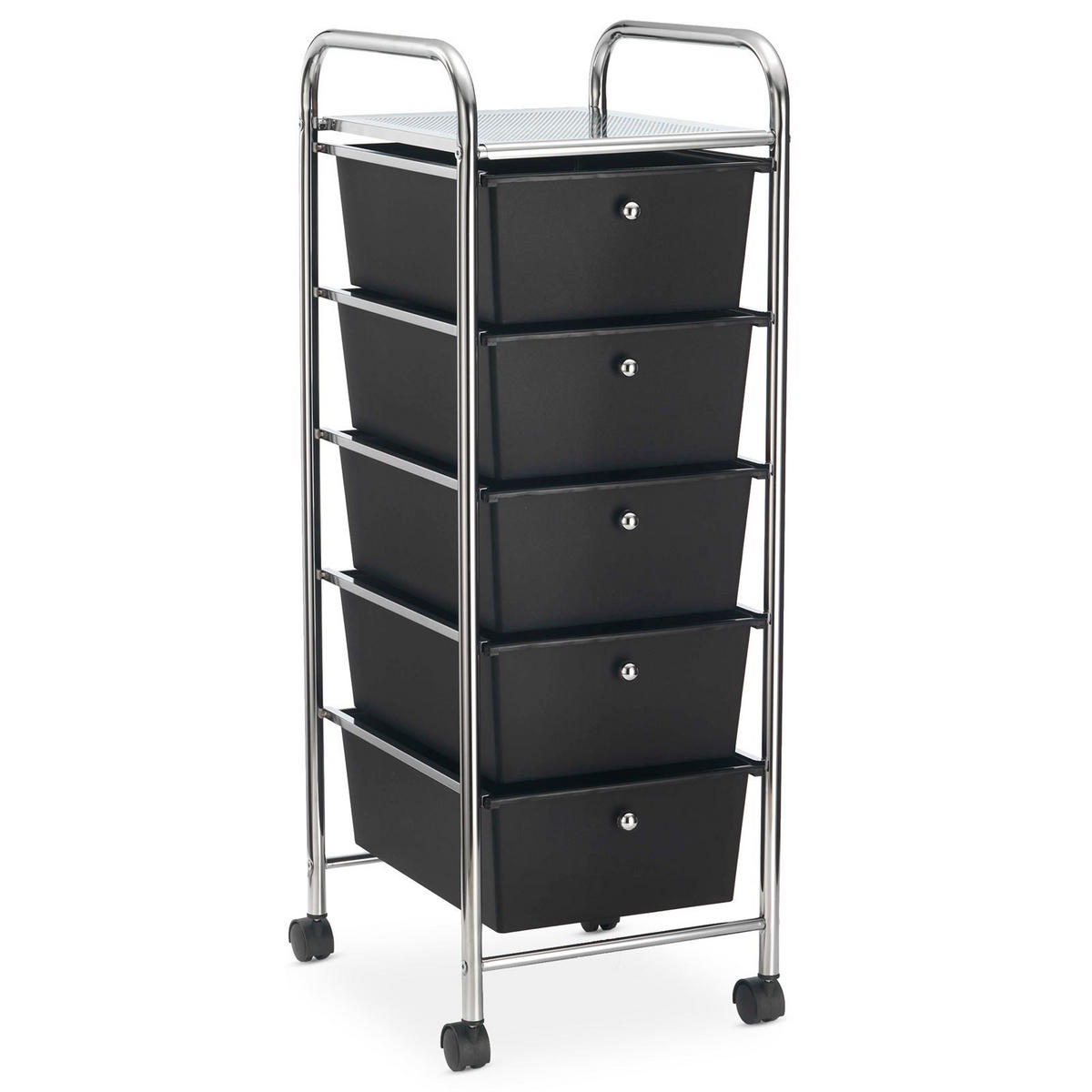 BADROLLWAGEN GINA - Schwarz, Kunststoff/Metall (33/94/39cm) - IDIMEX