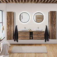 BADMÖBEL-SET 10-TLG. Puebla-56 - Braun, Holzwerkstoff (270/200/46cm) - Lomado