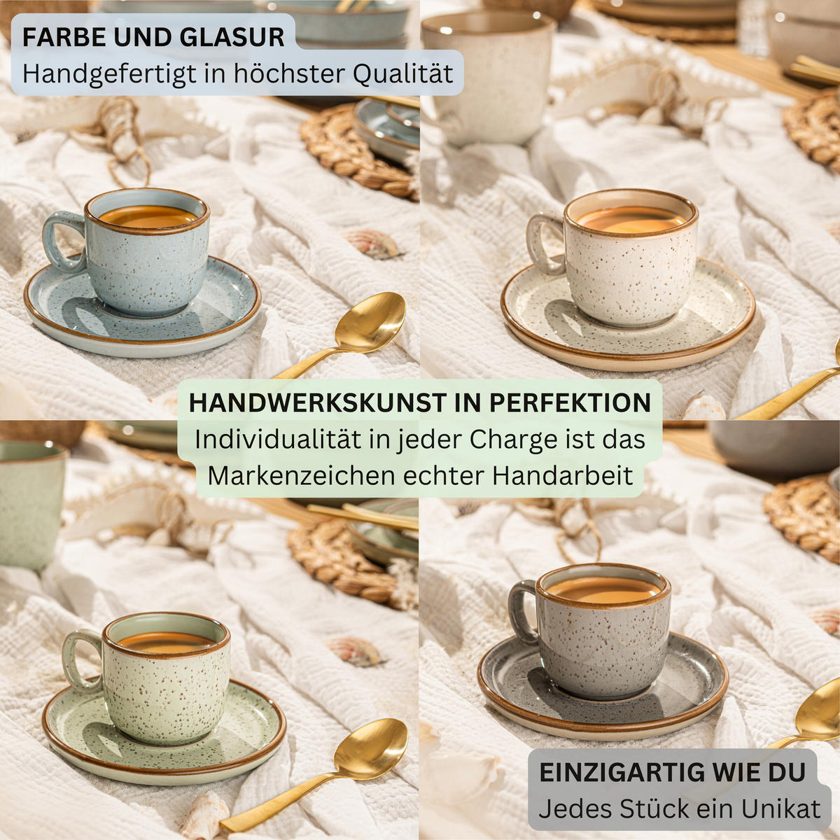 ESPRESSOTASSEN SET RIO - 8 teilig aus Steingut - Multicolor, Keramik (0.08L) - Sänger