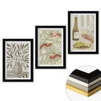 WANDBILDER 3er-Set - 20x30 cm Schwarzer Rahmen - Rustikale Cocktails mit Olivenblüten - Schwarz, Kunststoff (20/30cm) - ArtPrintCave