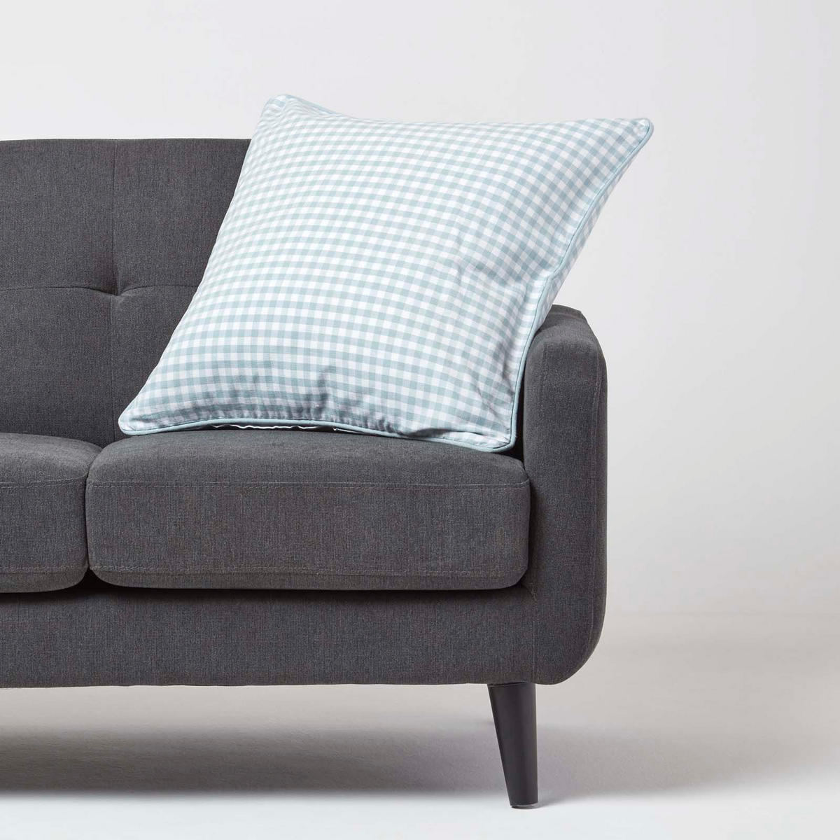 KISSENHÜLLE Vichy-Karo 60/60 cm, 100% Baumwolle - Blau, Textil (60/60cm) - Homescapes