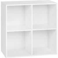BÜCHERREGAL mit 4 Fächer, Holzwerkstoff, Weiß - Weiß, Holzwerkstoff (59.6/59.8/29cm) - Woltu