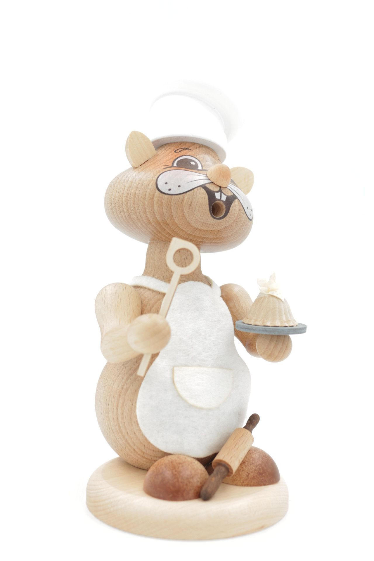 RAUCHFIGUR Hamster Bäcker 18 cm - Multicolor, Holz (12/18/0.1cm)