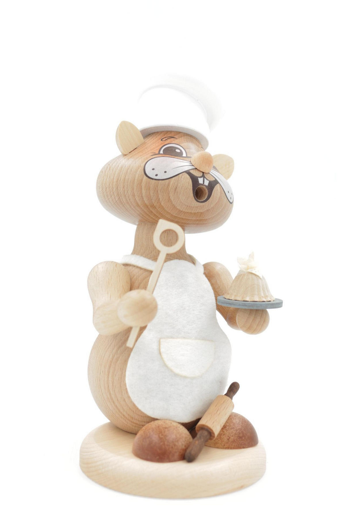 RAUCHFIGUR Hamster Bäcker 18 cm - Multicolor, Holz (12/18/0.1cm)