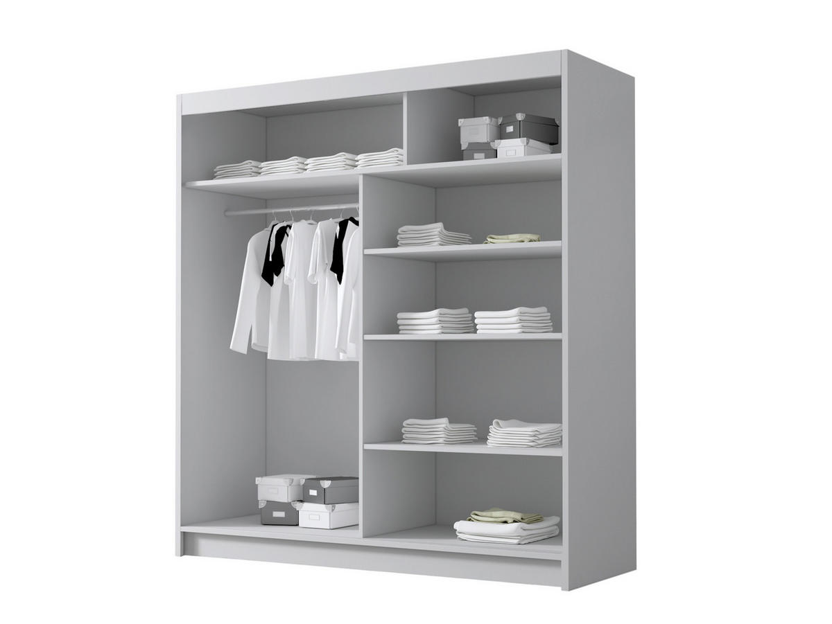 SCHIEBETÜRENSCHRANK Bali IV - Goldfarben/Naturfarben, Holzwerkstoff/Metall (180/215/58cm) - MIRJAN24