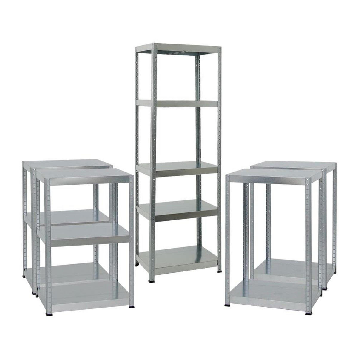 SCHWERLASTREGAL Steel Eagle 3er-Set mit 3x 180x60x40 cm Fachlast 130 kg Verzinkt - Silberfarben, Metall (180/180/40cm) - PROREGAL