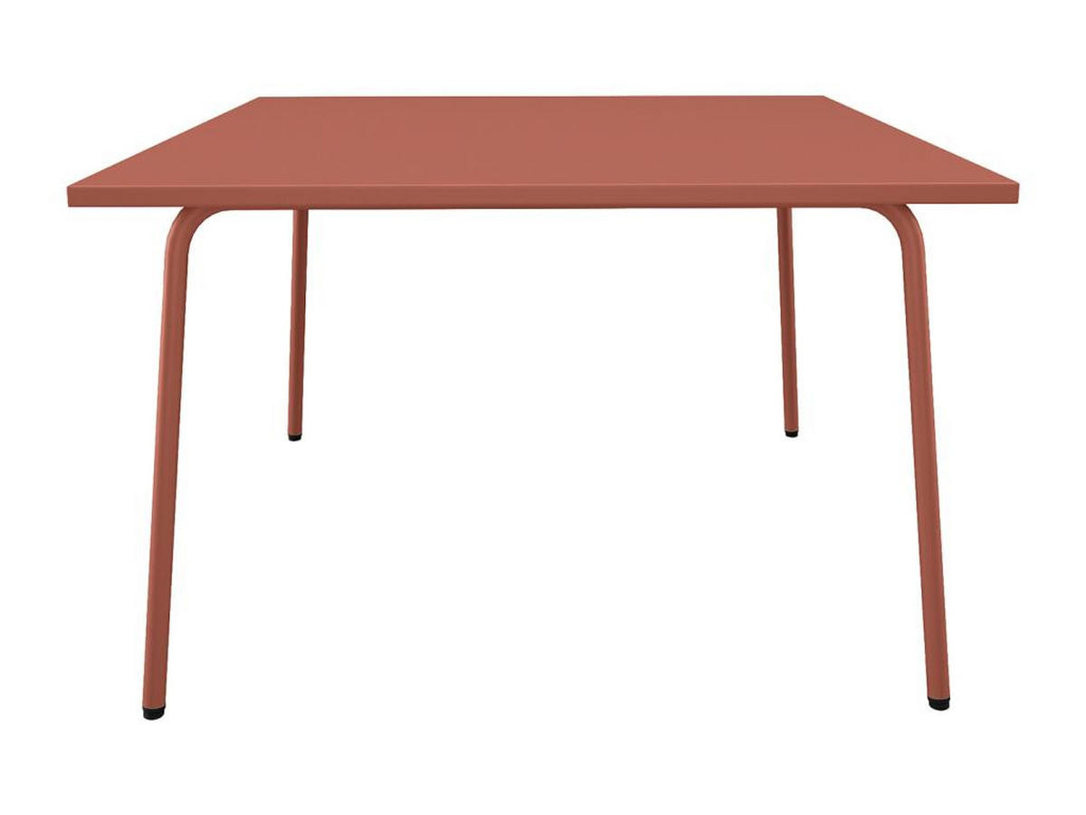 GARTENTISCH quadratisch - L. 120 cm - Metall - Terracotta - MIRMANDE von MYLIA - Braun, Metall (120/120/75cm) - Vente-Unique