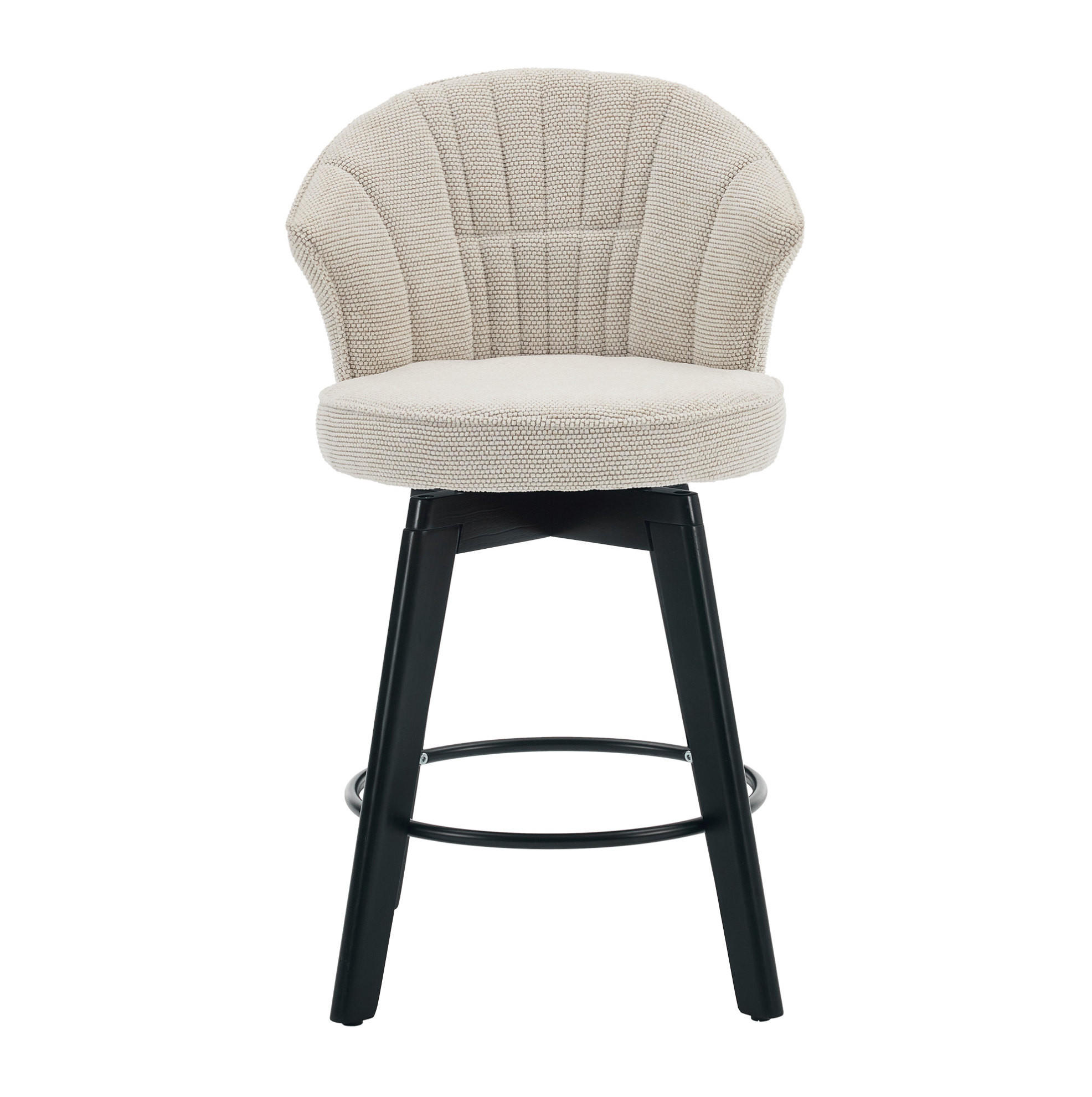 BARHOCKER drehbar mit Rückenlehne 51 x 52,5 x 92,5 cm Beige - Beige, Metall (51/92.5/52.5cm) - Meubliv