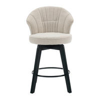 BARHOCKER drehbar mit Rückenlehne 51 x 52,5 x 92,5 cm Beige - Beige, Metall (51/92.5/52.5cm) - Meubliv