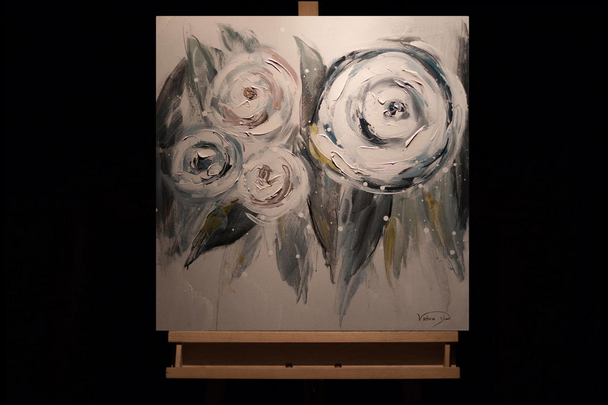 ACRYLBILD HANDGEMALT 60/60 cm - Blau, Holz/Textil (2/60cm) - KUNSTLOFT