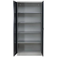 STAHLSCHRANK Bee mit 10 lackierten Fachböden 195x92x60 cm Korpusfarbe Lichtgrau Frontfarbe Anthrazit - Anthrazit, Metall (92/195/60cm)