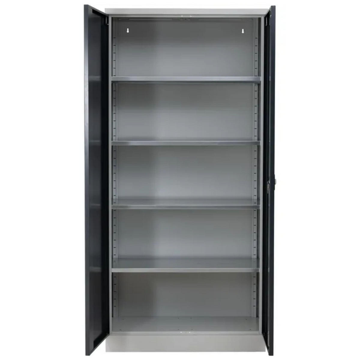STAHLSCHRANK Bee mit 5 lackierten Fachböden 195x92x60 cm Korpusfarbe Lichtgrau Frontfarbe Anthrazit - Anthrazit, Metall (92/195/60cm)