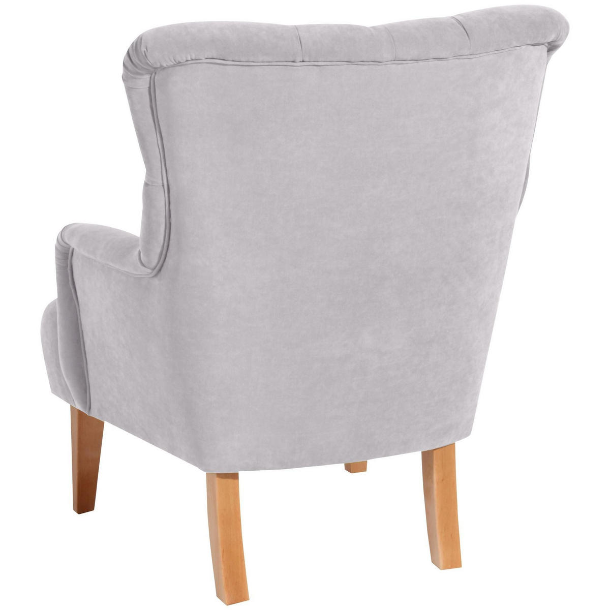 SESSEL Kaiya Bezug Veloursstoff Buche natur / silber - Hellgrau, Kunststoff (71/97/82cm) - 58aufmkessel