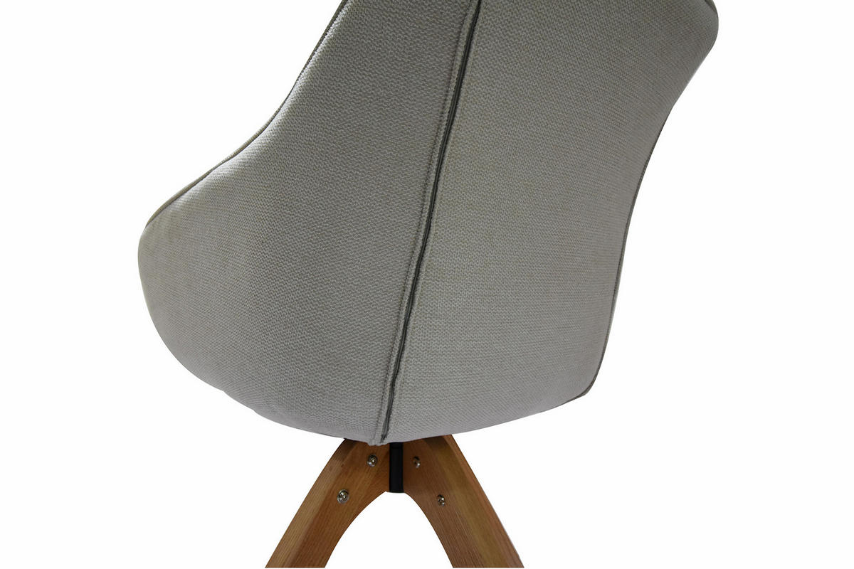 ESSZIMMERSTUHL Sophia Stoff - 360° drehbar - Sitz und Rücken gepolstert - Naturfarben, Holz (58.5/85.5/61.5cm) - TPFLiving