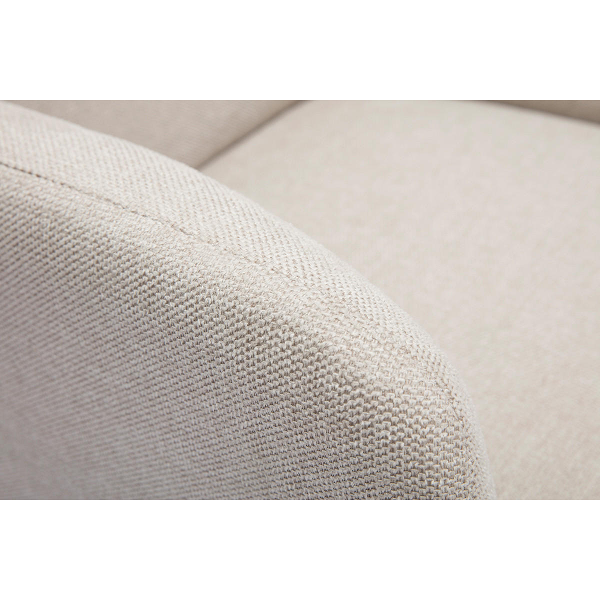 SESSEL skandinavisch Beige Stoff Samteffekt Holz ISKO - Beige, Textil (75.5/82/63cm) - Miliboo