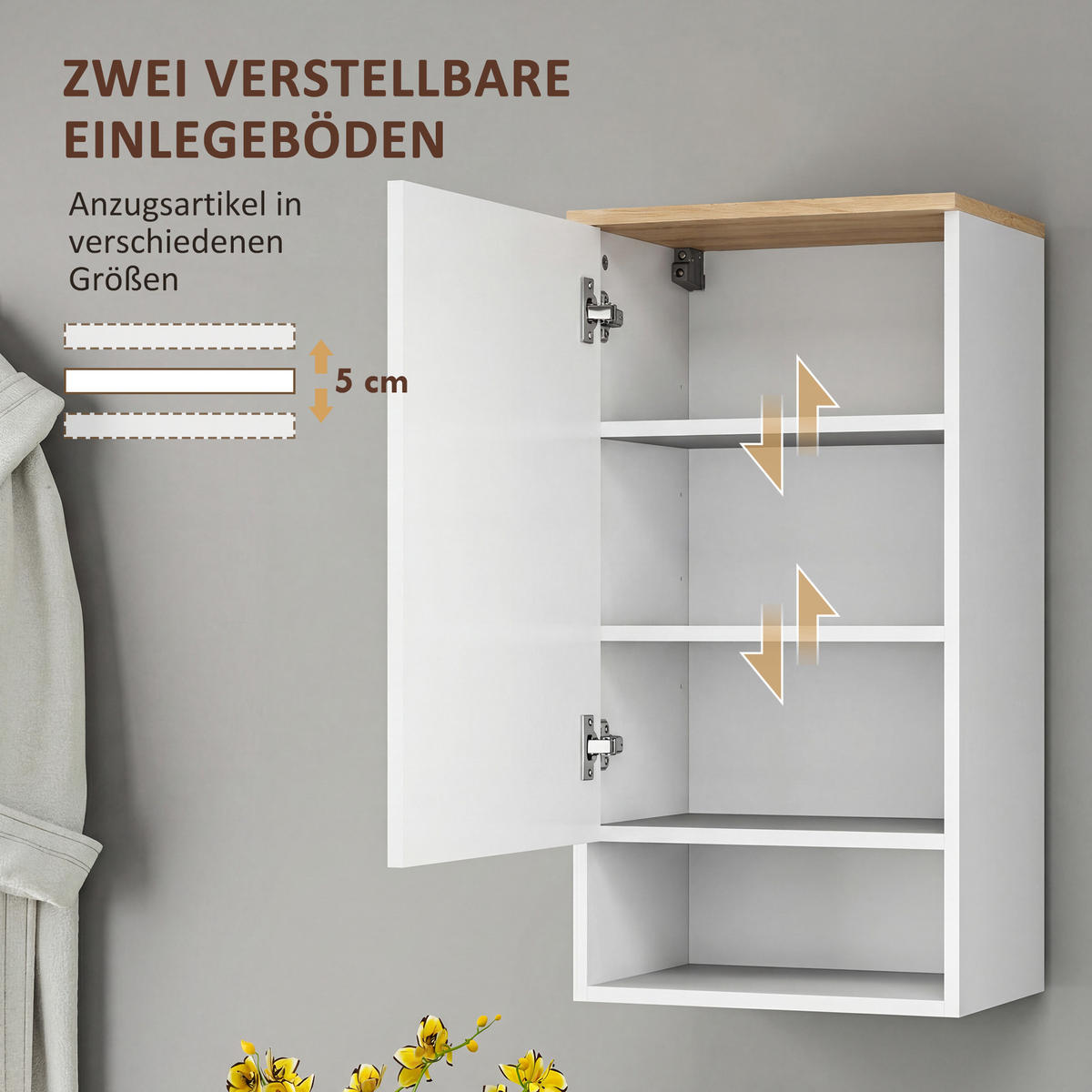 BADEZIMMERSCHRANK DE-09616 Weiß - Weiß, Holzwerkstoff (40/77/27cm) - ComfortXL